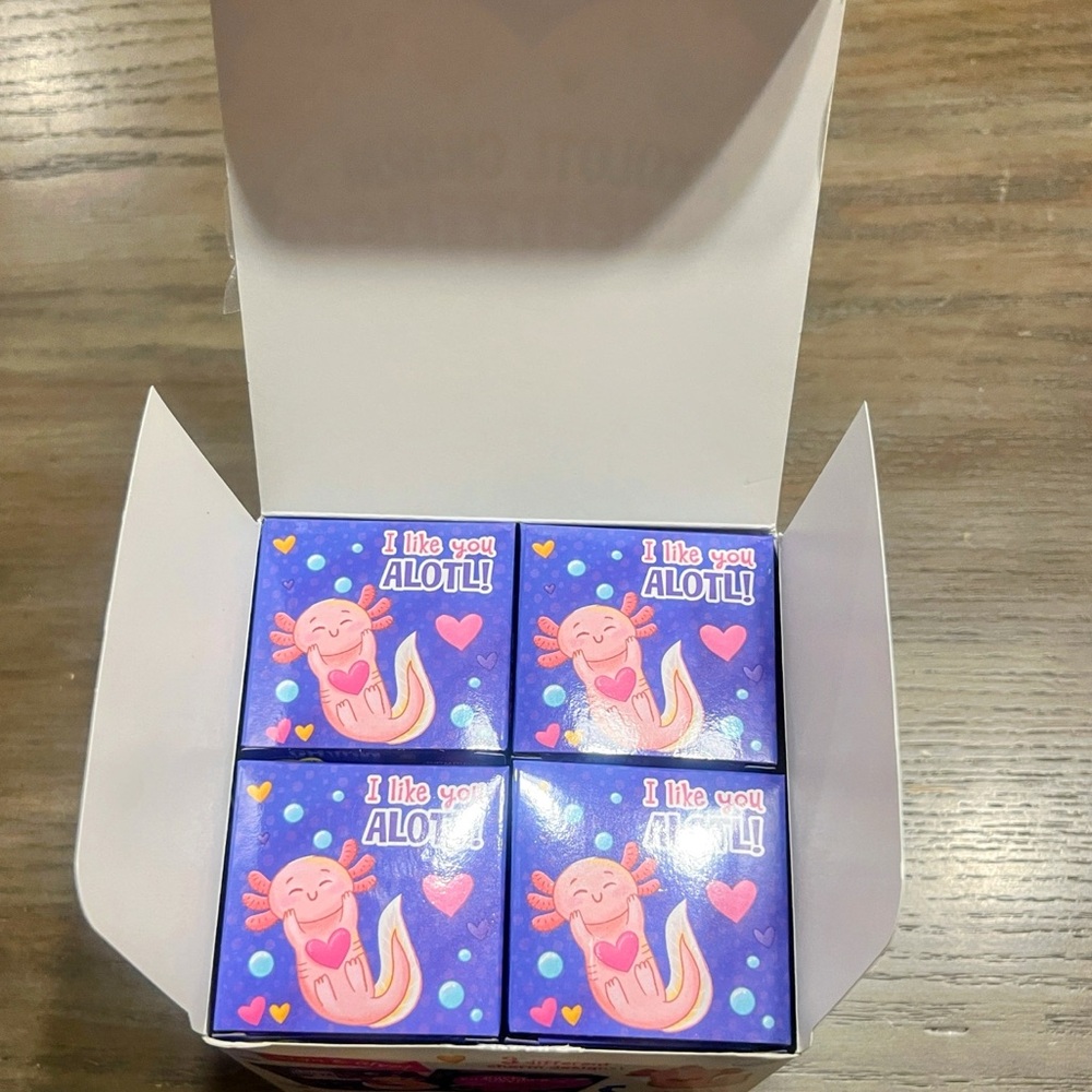 NEW in BOX Axolotl Charm Valentines x 28 Mini Boxes of Axolotl Charms - Picture 7 of 12